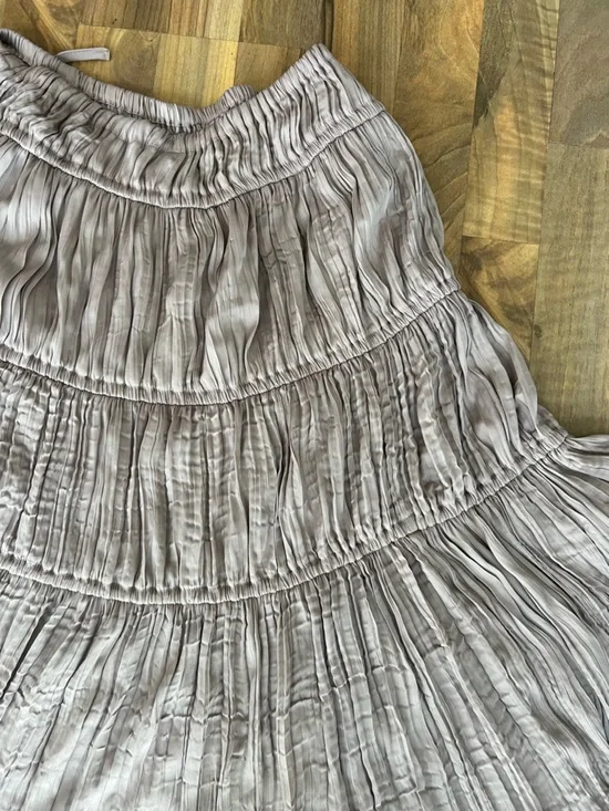 Free People Beige-Taupe Tiered Wrap (kind of) Midi Skirt, XS - EEUC / like new - Picture 8 of 10